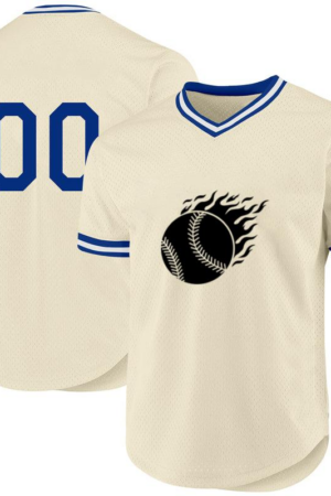 Baseball Ball With Flames Cut Out Baseball Jersey