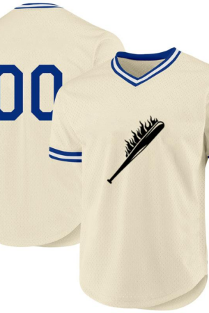 Baseball Bat Set On Fire Cut Out Baseball Jersey