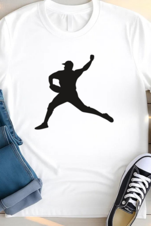 Baseball Pitcher Side Silhouette T Shirt