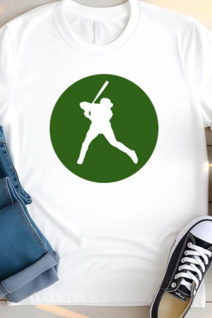 Baseball Player Circle Icon T Shirt