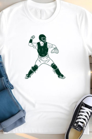 Baseball Player Drawn T Shirt