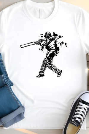 Baseball Player In Action Cut Out T Shirt