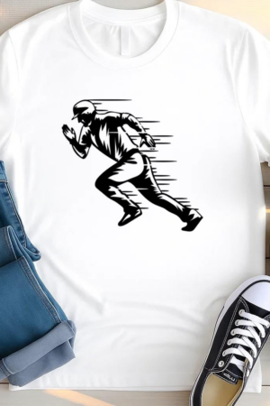 Baseball Player Running High Contrast T Shirt