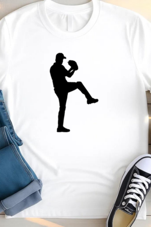 Baseball Player Throw Silhouette T Shirt