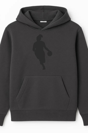 Basketball Player Female Player Ball Hair Ponytail Silhouette Hoodie