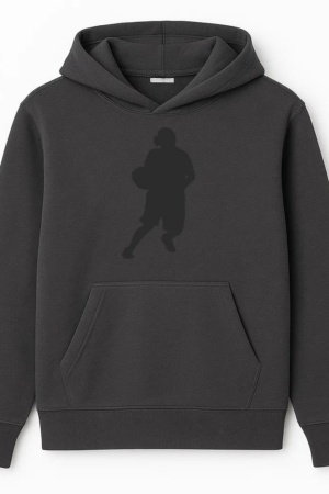 Basketball Player Female Player Ball Posture Silhouette Hoodie