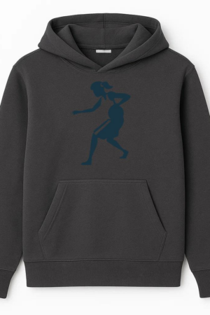 Basketball Player Female Running Ball Player Hair Tie Shorts Accessory T Shirt Detailed Silhouette Hoodie