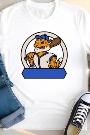 Cartoon Cheetah Holding A Baseball Bat T Shirt