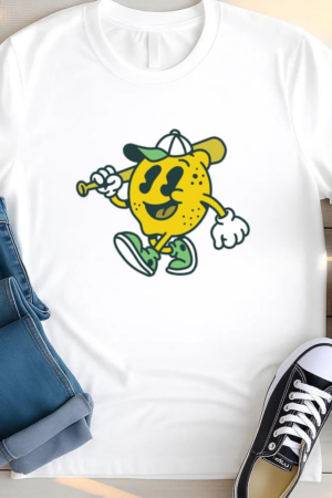 Cartoon Lemon Holding A Baseball Bat T Shirt