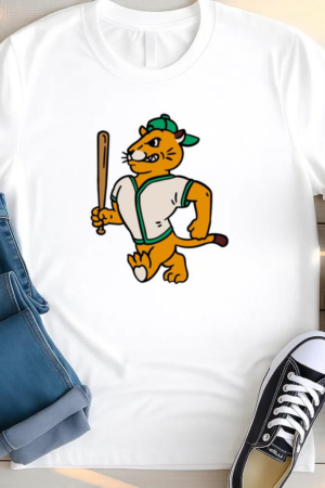 Cartoon Tiger Holding A Baseball Bat T Shirt