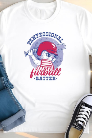 Cat Baseball Quote Badge T Shirt