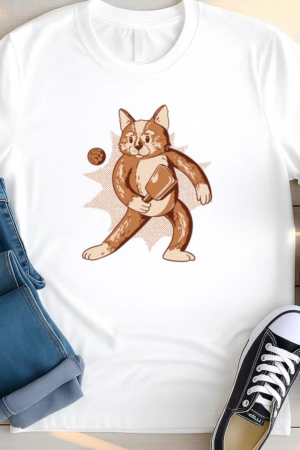 Cat Is Holding A Baseball Bat T Shirt